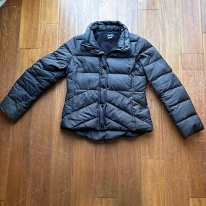 J. Crew Chic Black Down Puffer Coat| Size Medium